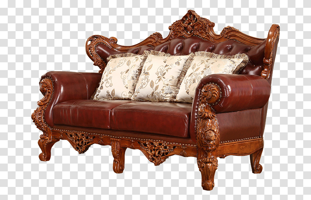 N 256 Occident Old Style Genuine Leather Finish Solid Studio Couch, Furniture, Cushion, Armchair, Pillow Transparent Png