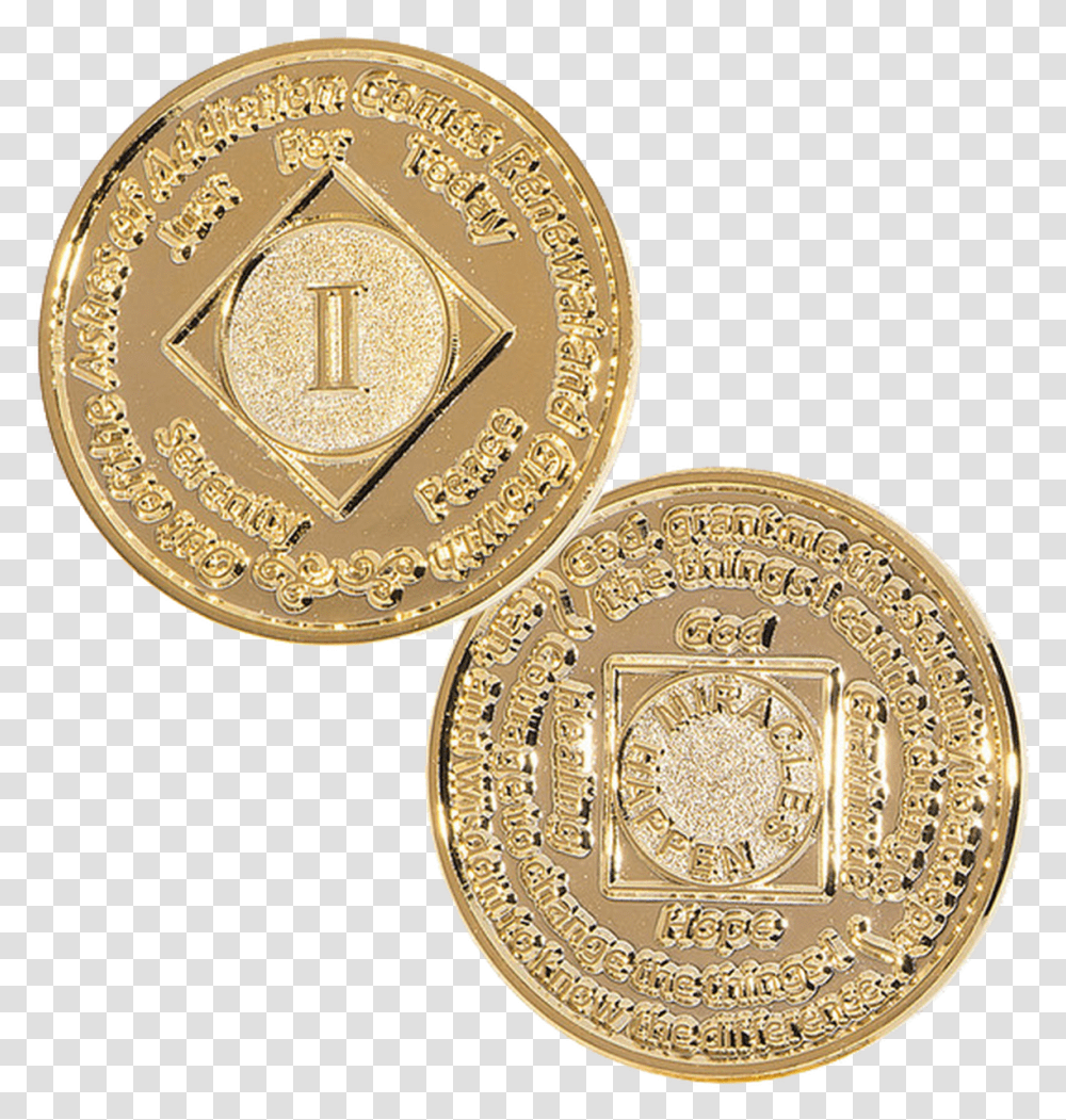 Na Medallion 24k Gold Plated Anniversary Coin Narcotics Coin, Money, Locket, Pendant, Jewelry Transparent Png