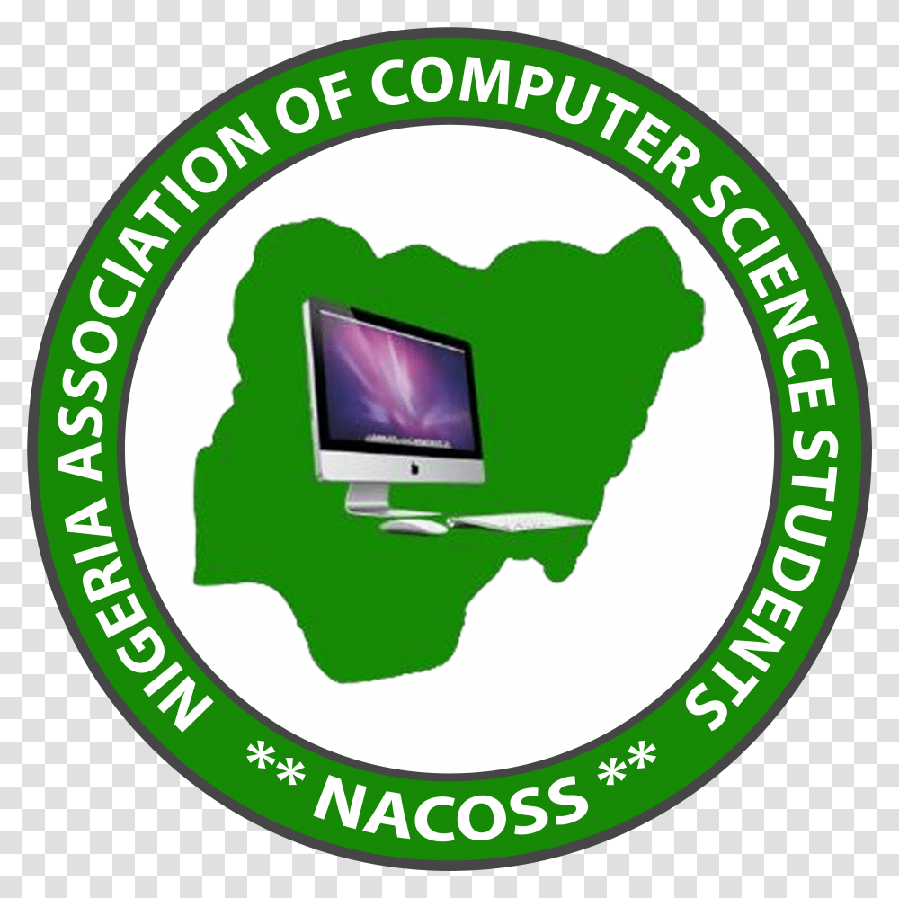 Nacoss Logo Nigeria Association Of Computer Science Student, Label, Monitor, Screen Transparent Png