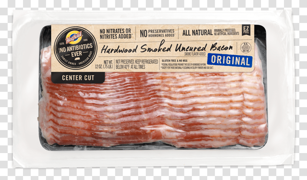 Nae Original Hardwood Smoked Uncured Bacon 12oz Turkey Bacon, Pork, Food Transparent Png