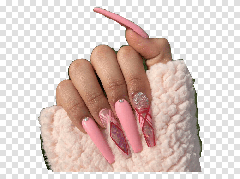 Nail Pink Acrylic Nails, Person, Human, Finger, Manicure Transparent Png
