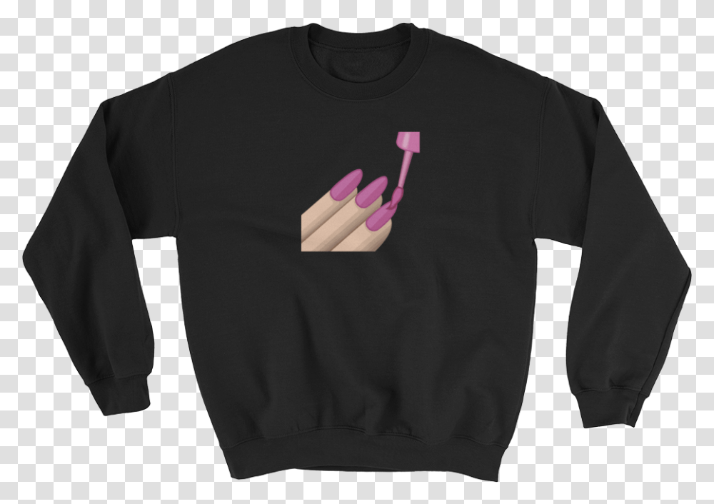 Nail Polish Emoji Long Sleeve Swish EmbassyClass Crew Neck, Apparel, Sweatshirt, Sweater Transparent Png