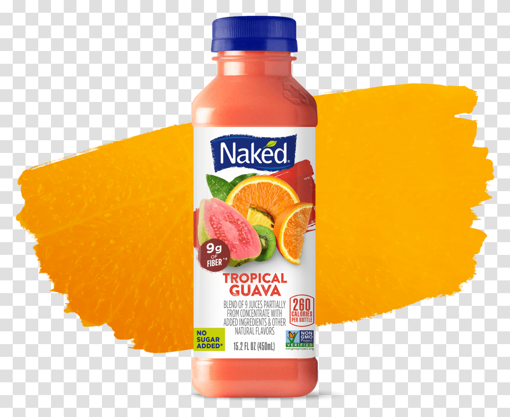 Naked Juice Tropical Guava Naked Juice, Beverage, Drink, Orange Juice, Ketchup Transparent Png
