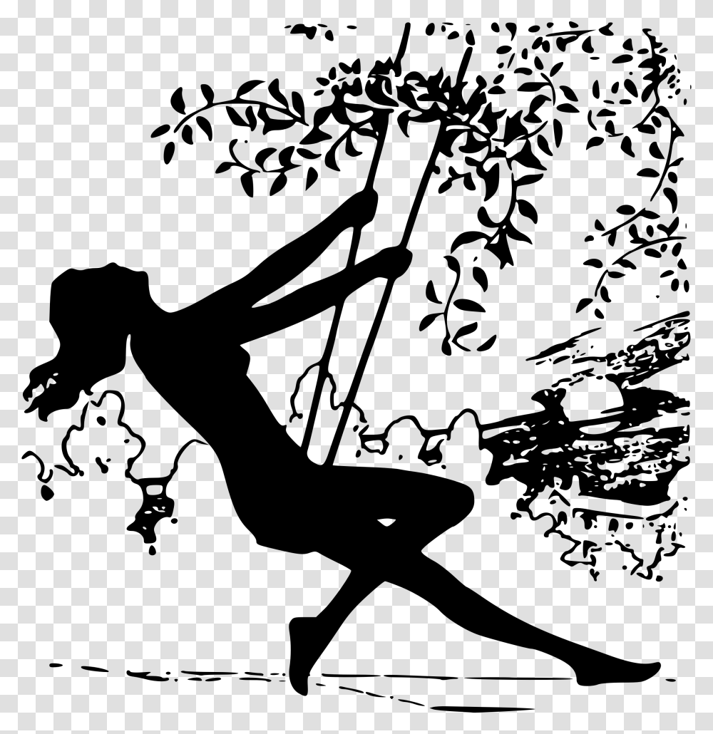 Naked Lady On A Swing Clip Arts Girl On Swing Silhouette, Gray, World Of Warcraft Transparent Png