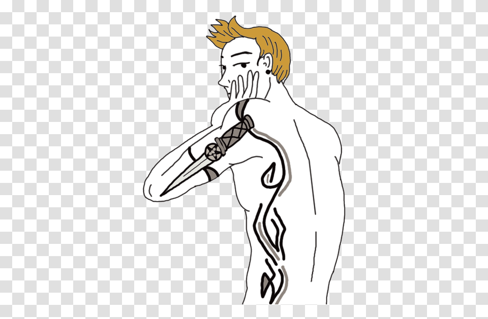 Naked Men Illustration, Person, Frisbee, Toy, Stencil Transparent Png