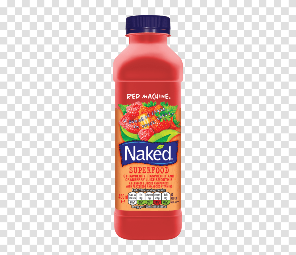 Naked Red Machine Juice Smoothie, Beverage, Drink, Ketchup, Food Transparent Png