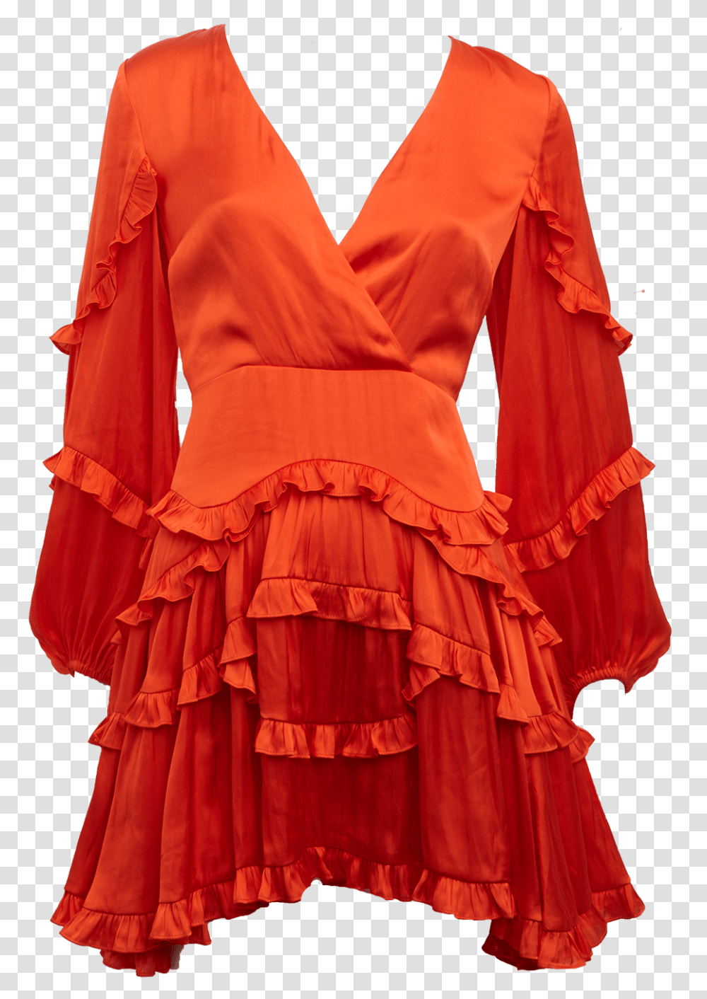 Nala Frill Dress In Colour Spicy Orange Ruffle, Apparel, Performer, Person Transparent Png