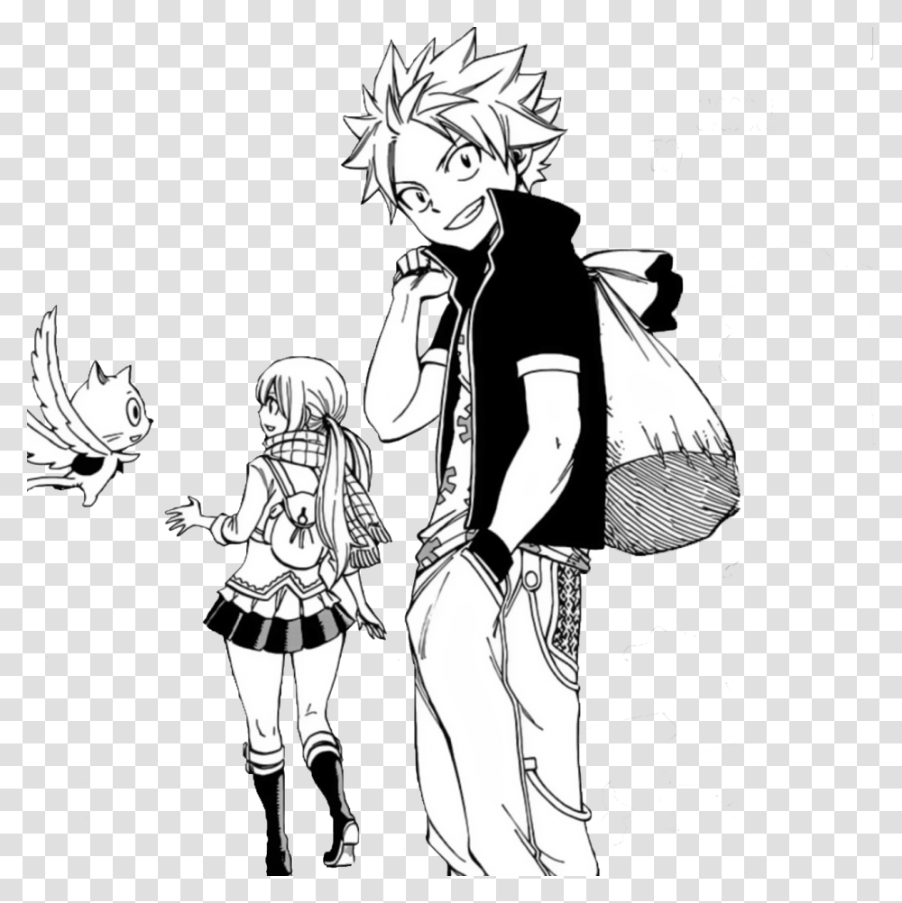 Nalu Happy For Your Viewingblog Pleasure Does Natsu Wear His Scarf, Comics, Book, Manga, Person Transparent Png