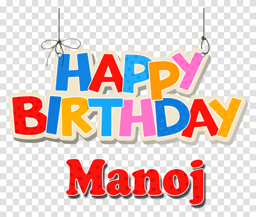 Name Banner Clipart Happy Birthday Manoj Image Hd, Label, Alphabet, Word Transparent Png