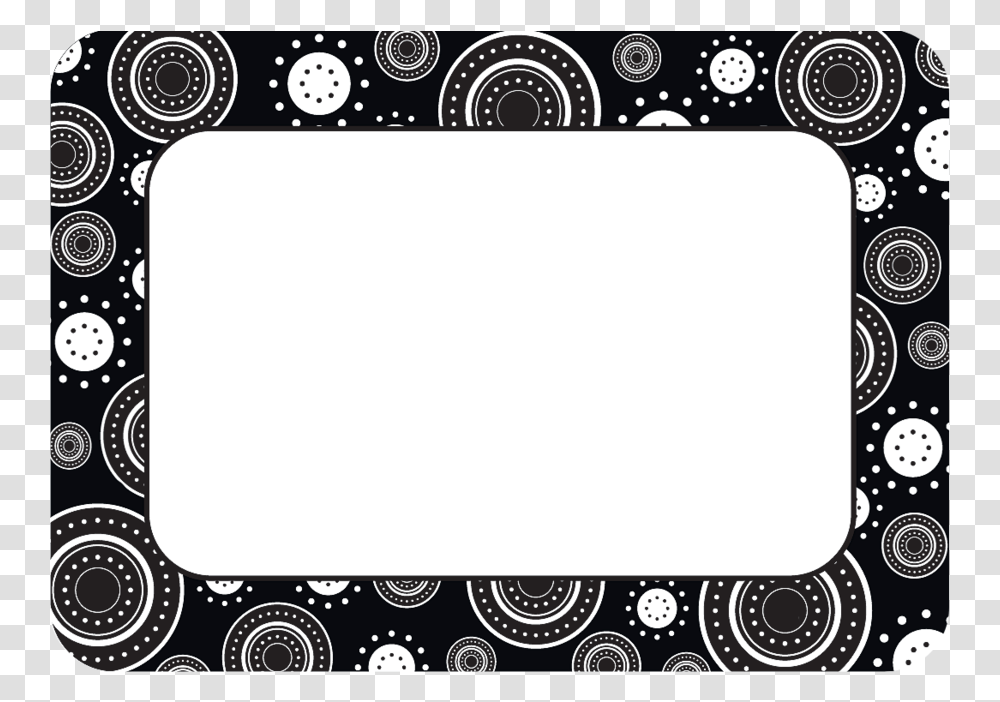 Name Tag Template Black And White, Floral Design, Pattern Transparent Png