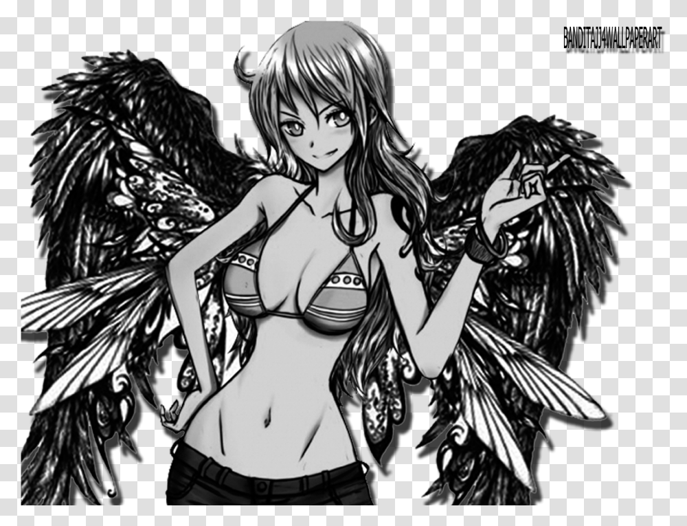 Nami One Piece With Angel Wing Nami One Piece, Manga, Comics, Book, Person Transparent Png