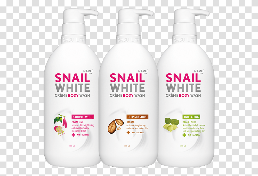 Namu Life Snailwhite Creme Body Wash Liquid Hand Soap, Bottle, Shampoo, Shaker, Lotion Transparent Png
