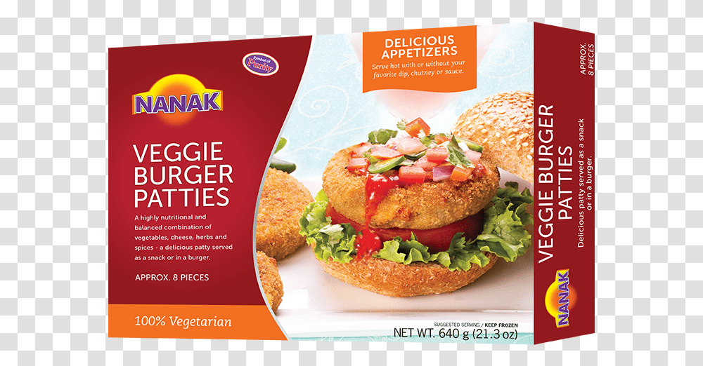 Nanak Veggie Burger Patties, Food, Advertisement, Flyer, Poster Transparent Png