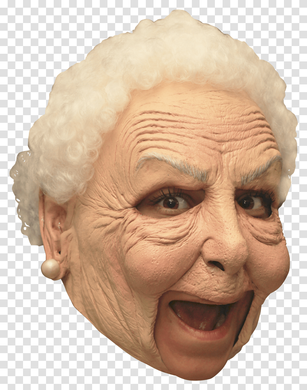 Nani Old Lady Mask, Head, Face, Person, Human Transparent Png