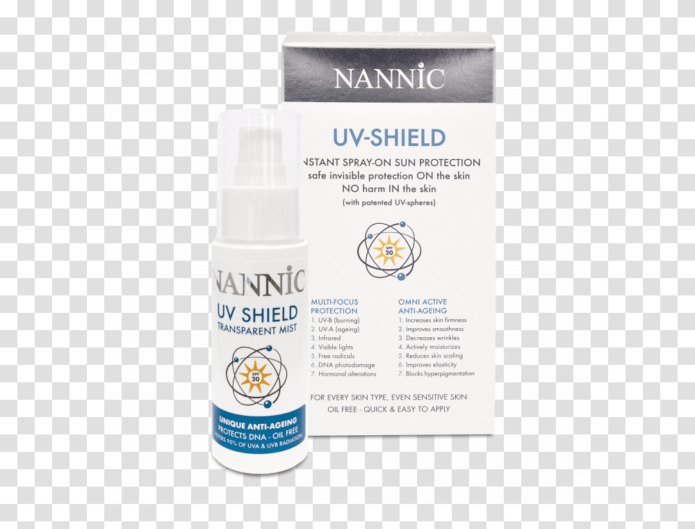 Nannic Uv Shield Mist Spray Nannic Uv Spray, Tin, Can, Cosmetics, Aluminium Transparent Png