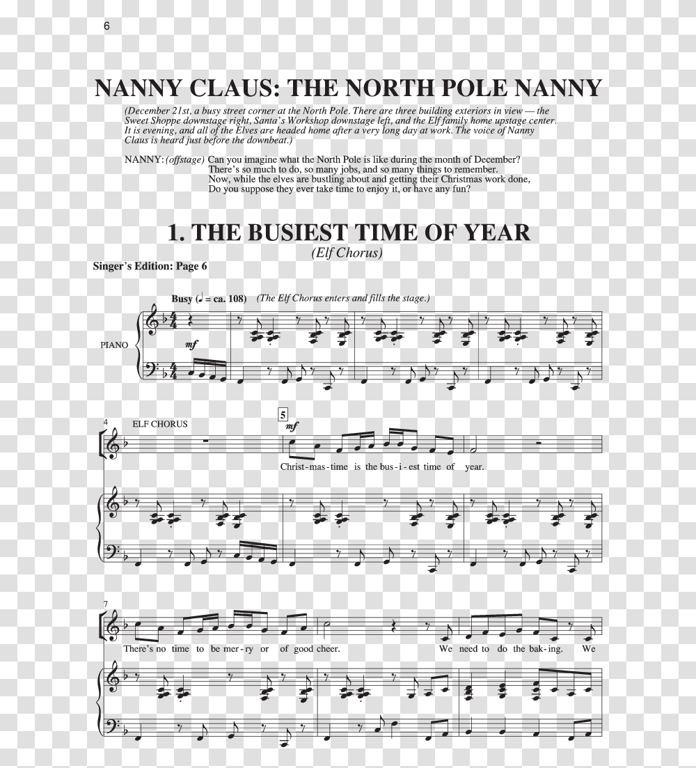 Nanny Claus The North Pole Nanny Download Piano, Page, Sheet Music, Leisure Activities Transparent Png
