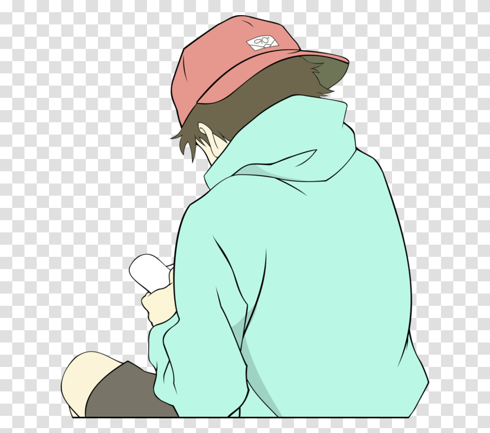 Naota Flcl, Person, Hood, Coat Transparent Png