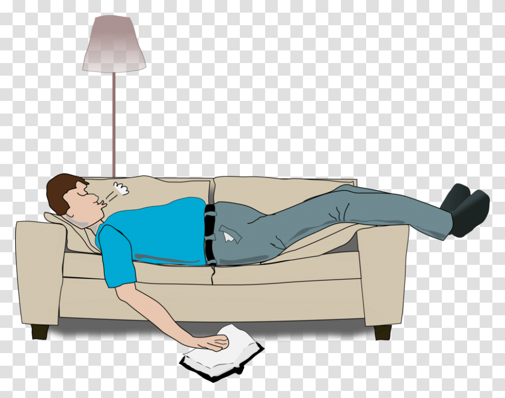 Nap Clipart Sleeping On Small Couch, Furniture, Pants, Pillow Transparent Png