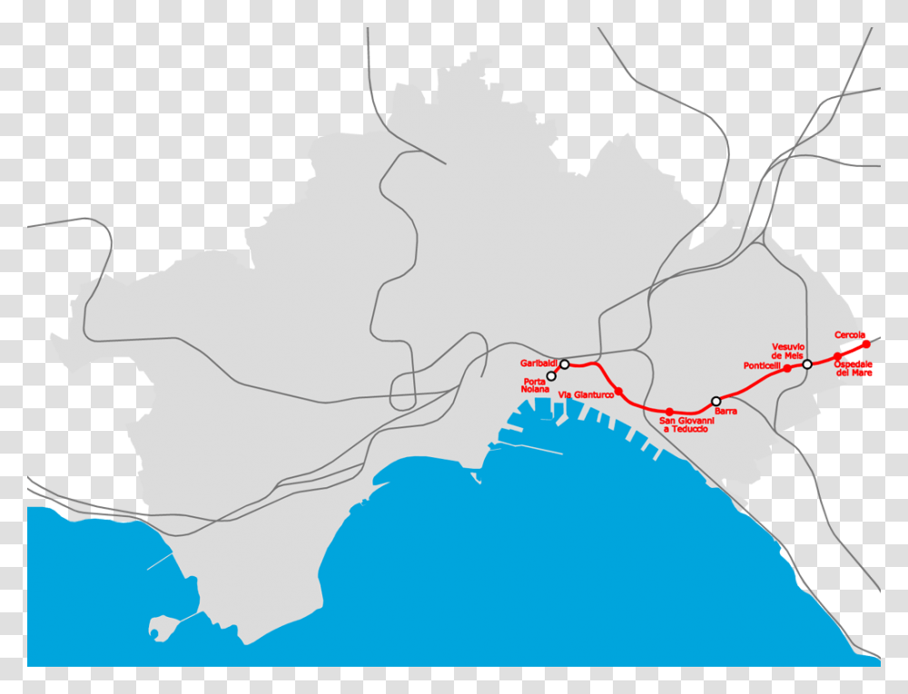 Napoli Ferrovia Napoli Ottaviano Sarno Tratta Urbana Linea 6 Metro Napoli, Map, Diagram, Plot, Atlas Transparent Png