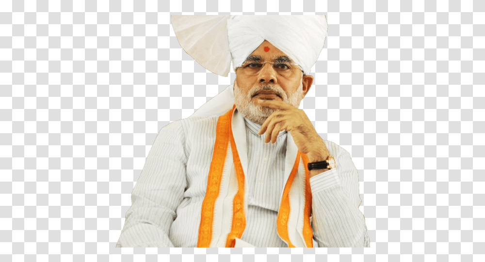 Narendra Modi Full Photo Hd, Person, Face, Turban Transparent Png