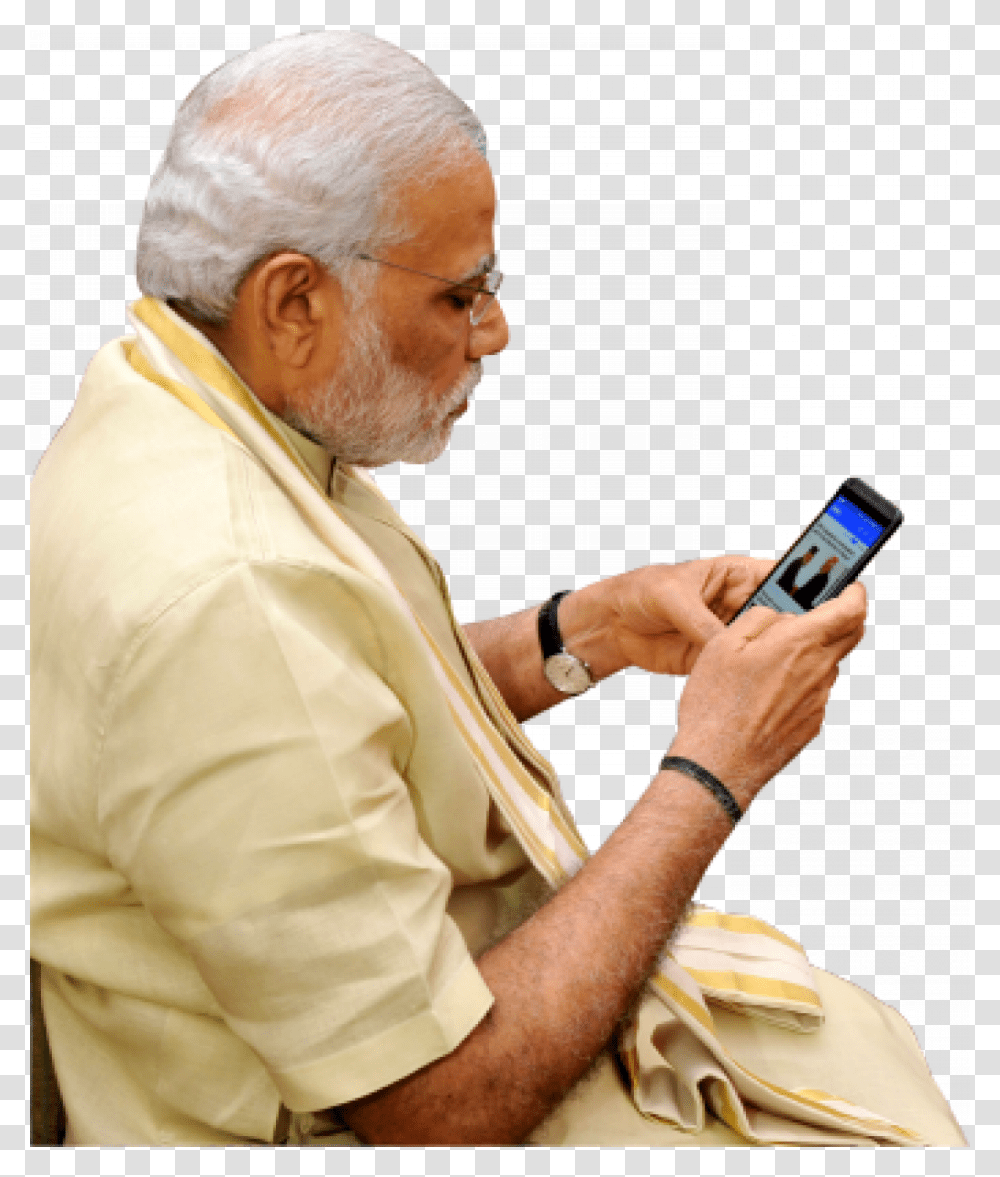 Narendra Modi, Person, Human, Phone, Electronics Transparent Png