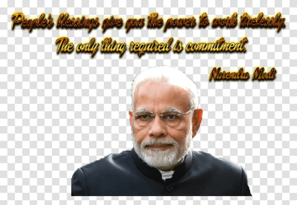 Narendra Modi Quotes Image Senior Citizen, Person, Face, Priest, Beard Transparent Png