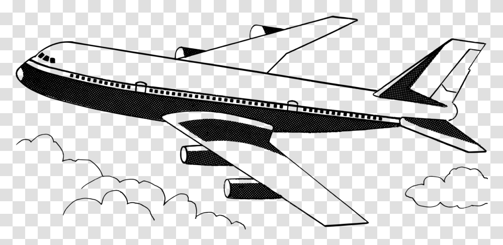 Narrow Body Aircraftshoeairplane Airplane Black And White Clip Art, Gray, World Of Warcraft Transparent Png