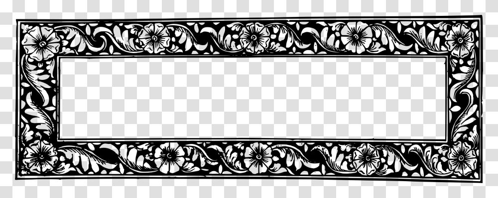 Narrow Flower Frame Clip Arts Motif, Gray, World Of Warcraft Transparent Png