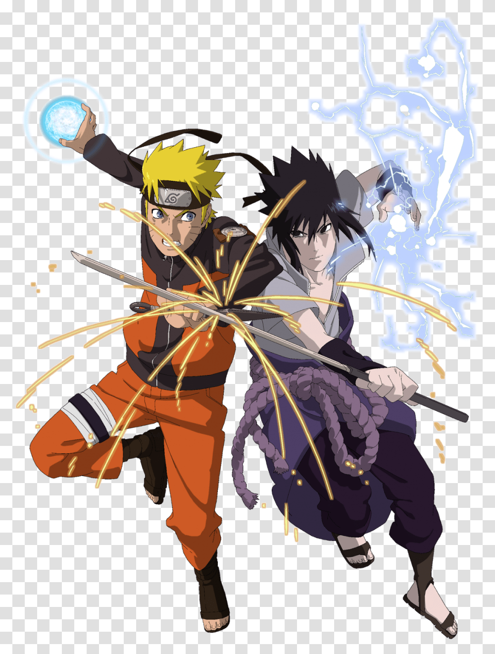 Naruto And Sasuke, Comics, Book, Manga, Person Transparent Png