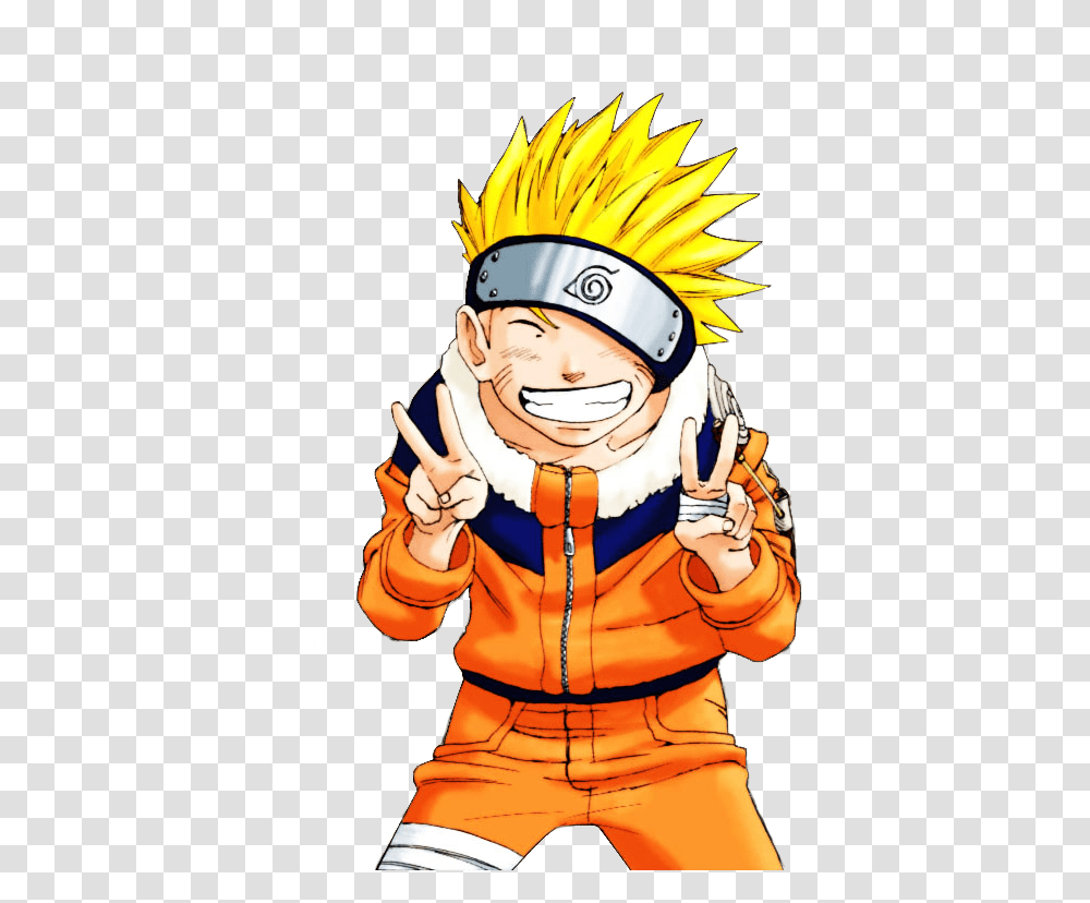 Naruto Anime Doing Peace Sign, Person, Costume, Clothing, Helmet Transparent Png