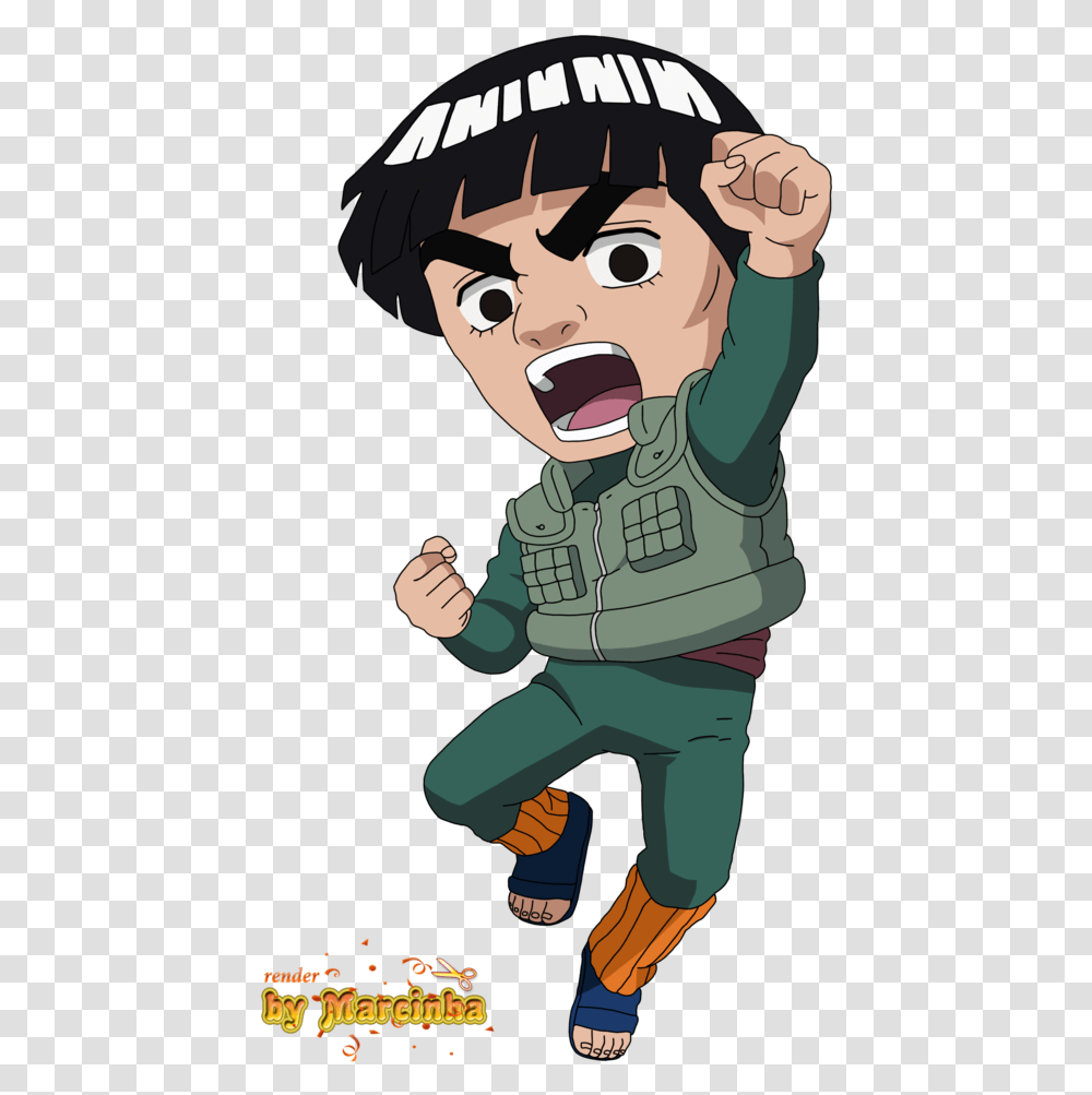 Naruto Chibi Might Guy, Person, Head, Face, Teeth Transparent Png