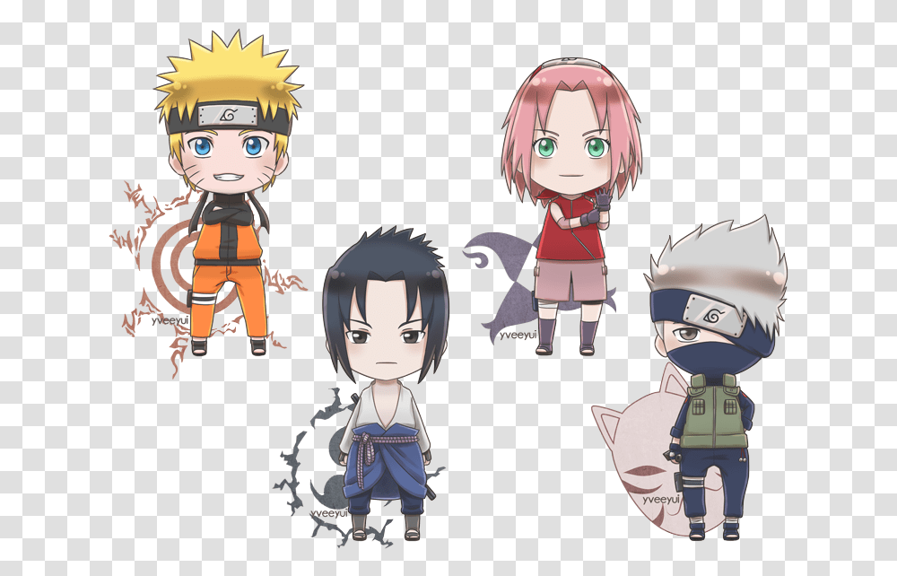 Naruto Chibi Team, Comics, Book, Manga, Person Transparent Png