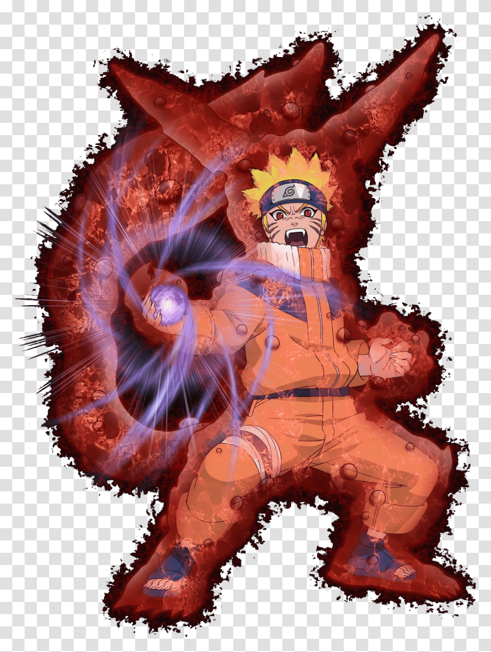 Naruto Con Artwork Nine Tailed Naruto Nine Tails Naruto Full Body, Ornament, Pattern, Fractal, Painting Transparent Png