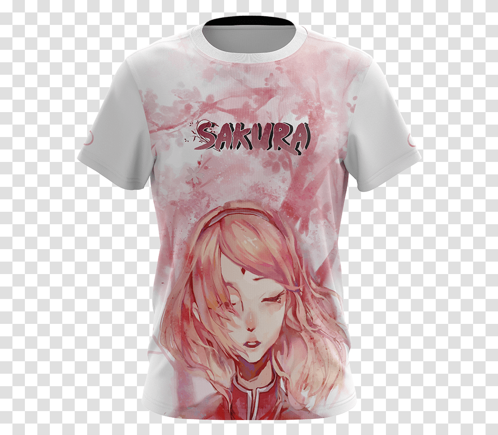 Naruto Sakura Haruno New Unisex 3d Tshirt Wackytee Sakura Haruno, Clothing, Apparel, T-Shirt, Dye Transparent Png