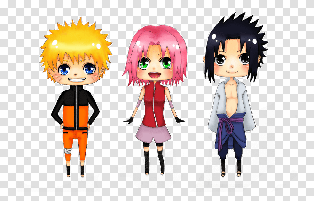 Naruto Sakura Sasuke Chibis By Lisaclaire Sakura Naruto, Person, Doll, Toy, People Transparent Png