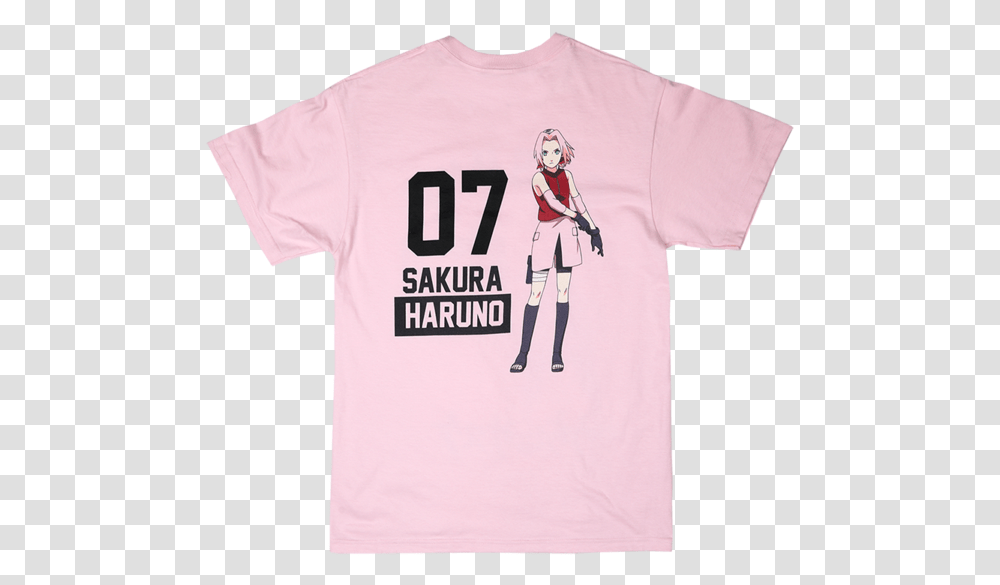 Naruto Sasuke And Sakura Pink Tee Short Sleeve, Clothing, Apparel, Person, Human Transparent Png