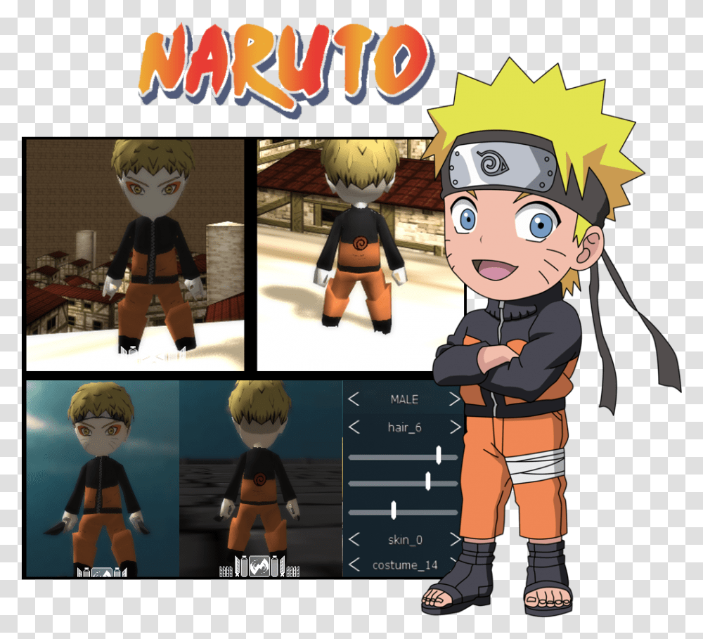 Naruto Set Naruto Uzumaki Costume Chibi Full Size Aot Skin Naruto, Person, Human, Figurine, Comics Transparent Png