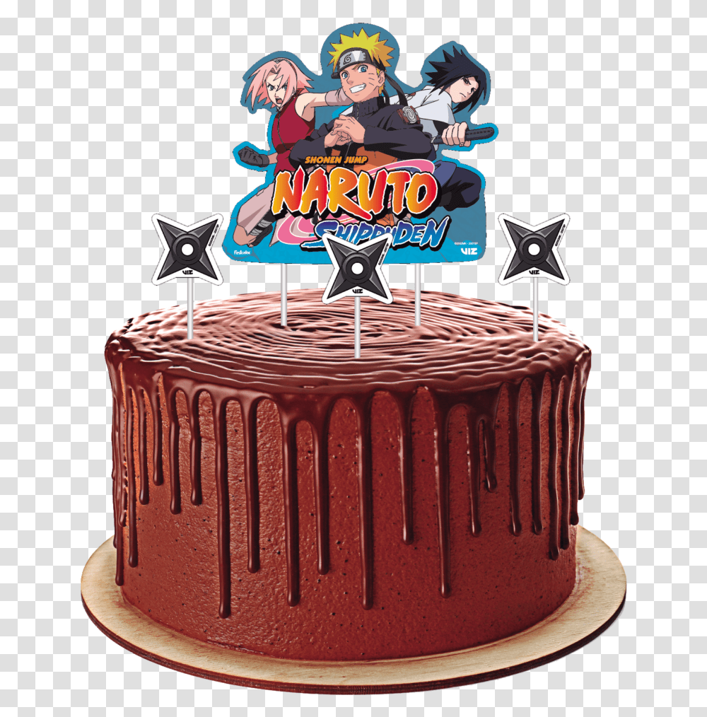 Naruto Shippuden, Cake, Dessert, Food, Birthday Cake Transparent Png