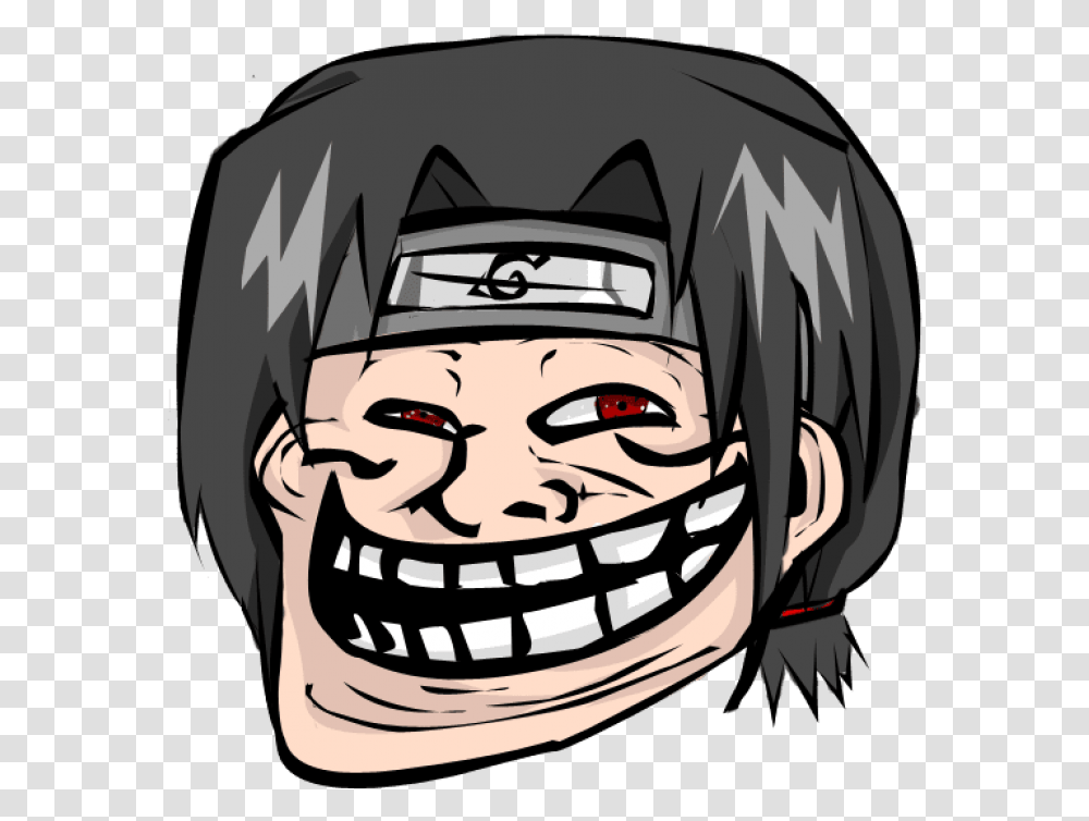 Naruto Troll Face Anime Troll Face, Head, Helmet, Text, Label Transparent Png