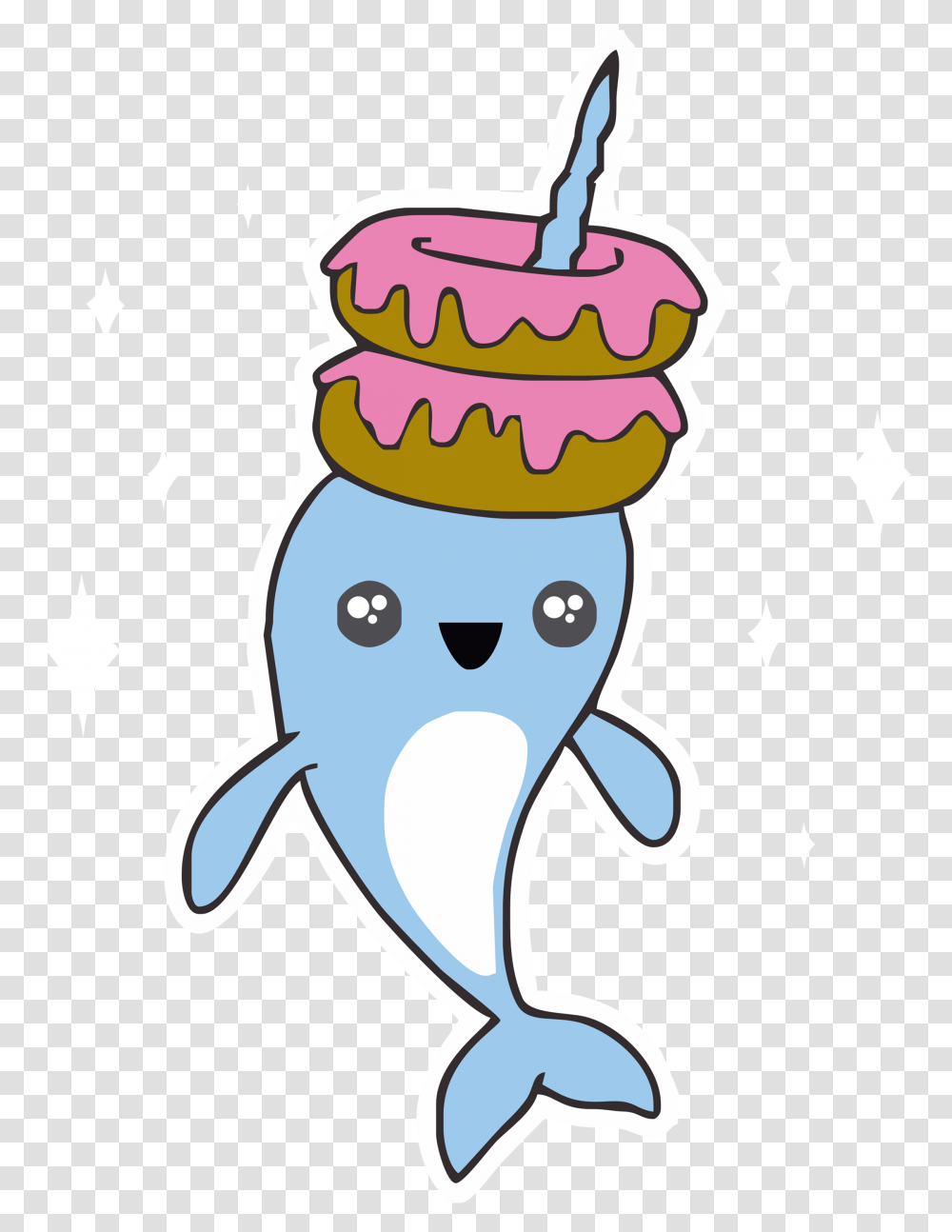 Narwhal Svg Kawaii Donut Narwhal, Sea Life, Animal, Mammal, Whale Transparent Png