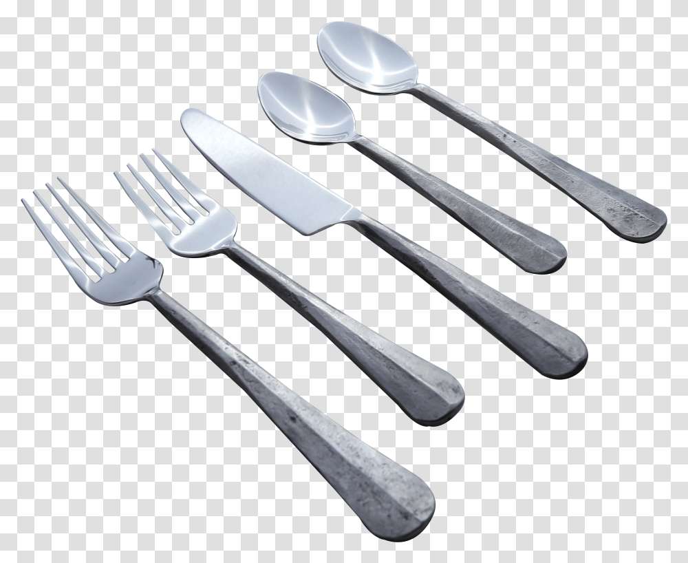 Nascent Steel Ridge Design 20 Pcs Spoon, Cutlery, Fork Transparent Png