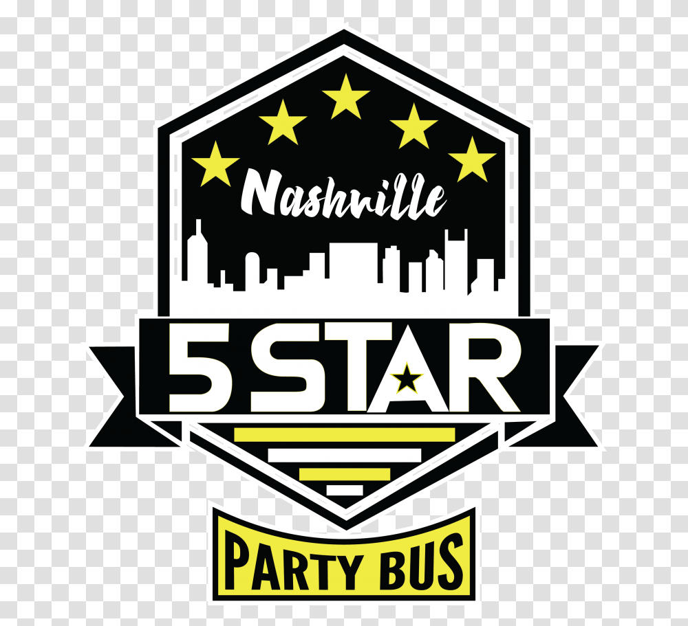 Nashville 5 Star Party Bus Tours 5 Star Party Bus Of Nashville, Label, Text, Logo, Symbol Transparent Png