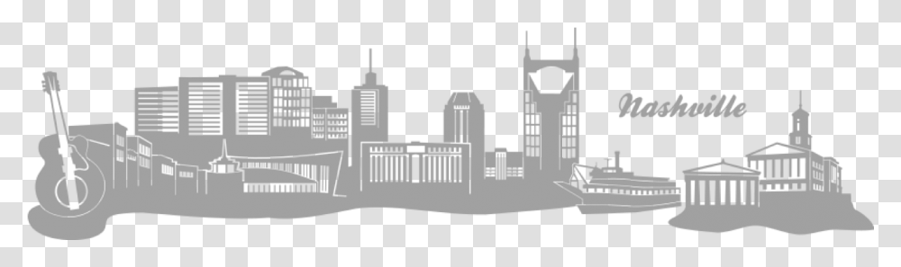 Nashville Skyline Silhouette Nashville Skyline, Building, Architecture, Factory, Transportation Transparent Png