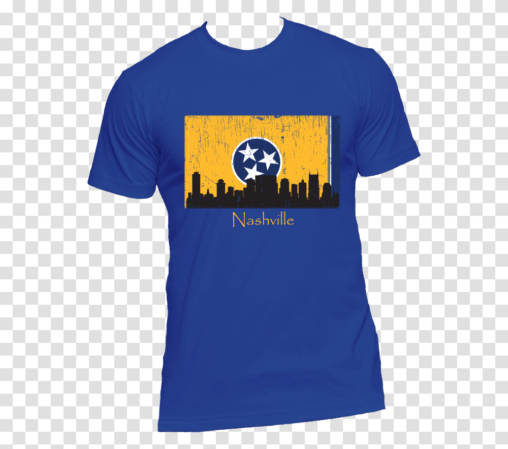 Nashville Skyline Yellow Men's Short Sleeve T Shirt Texas And Tennessee, Apparel, T-Shirt Transparent Png