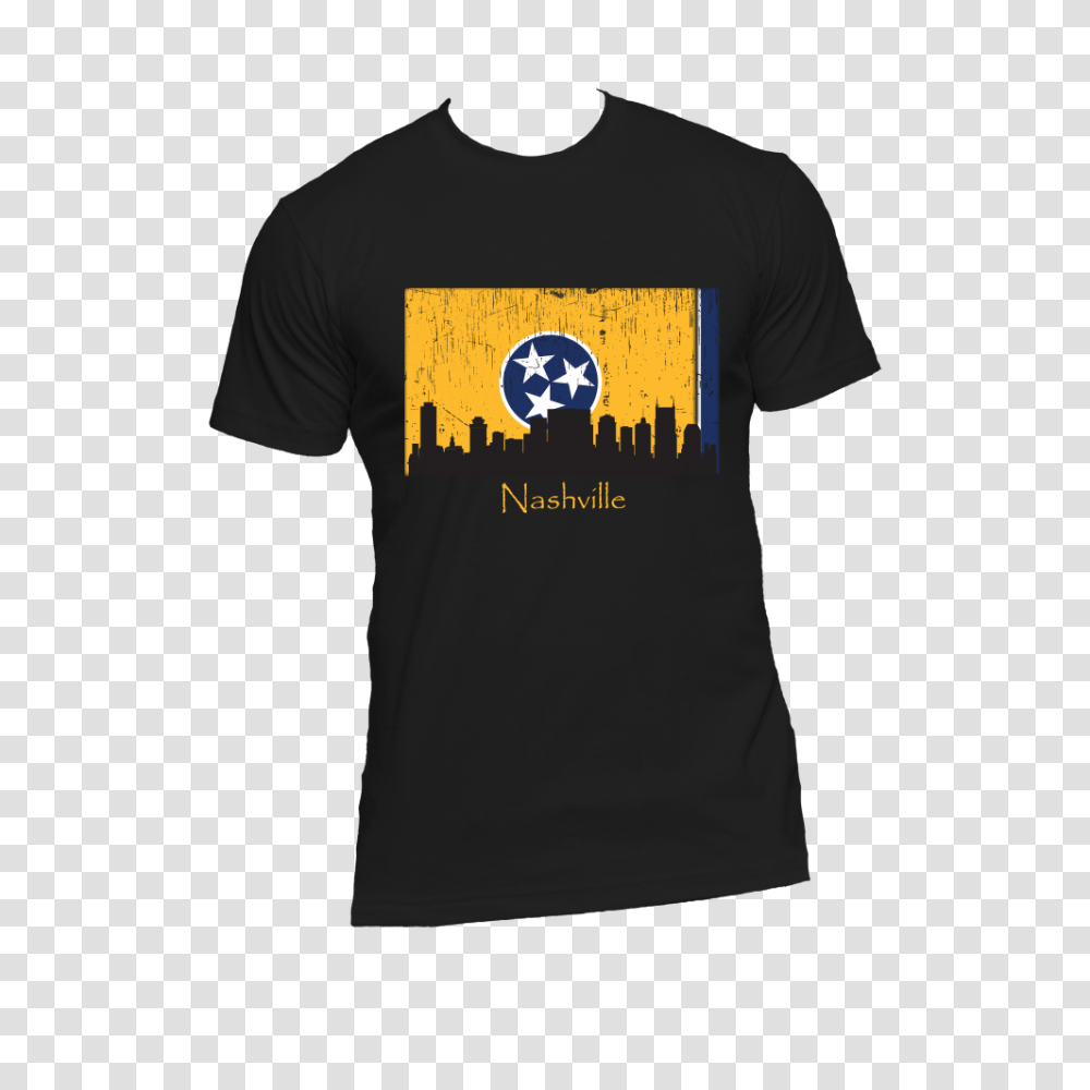 Nashville Skyline Yellow Mens Short Sleeve T Shirt, Apparel, T-Shirt Transparent Png