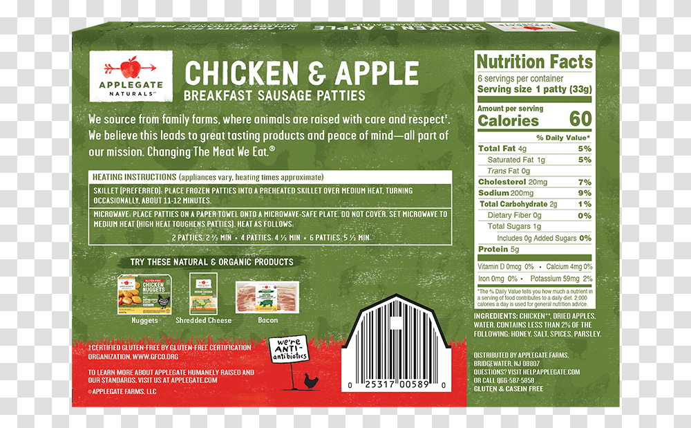 Nat Chicken Apple Patties Back Nutrition Facts, Flyer, Poster, Paper, Advertisement Transparent Png