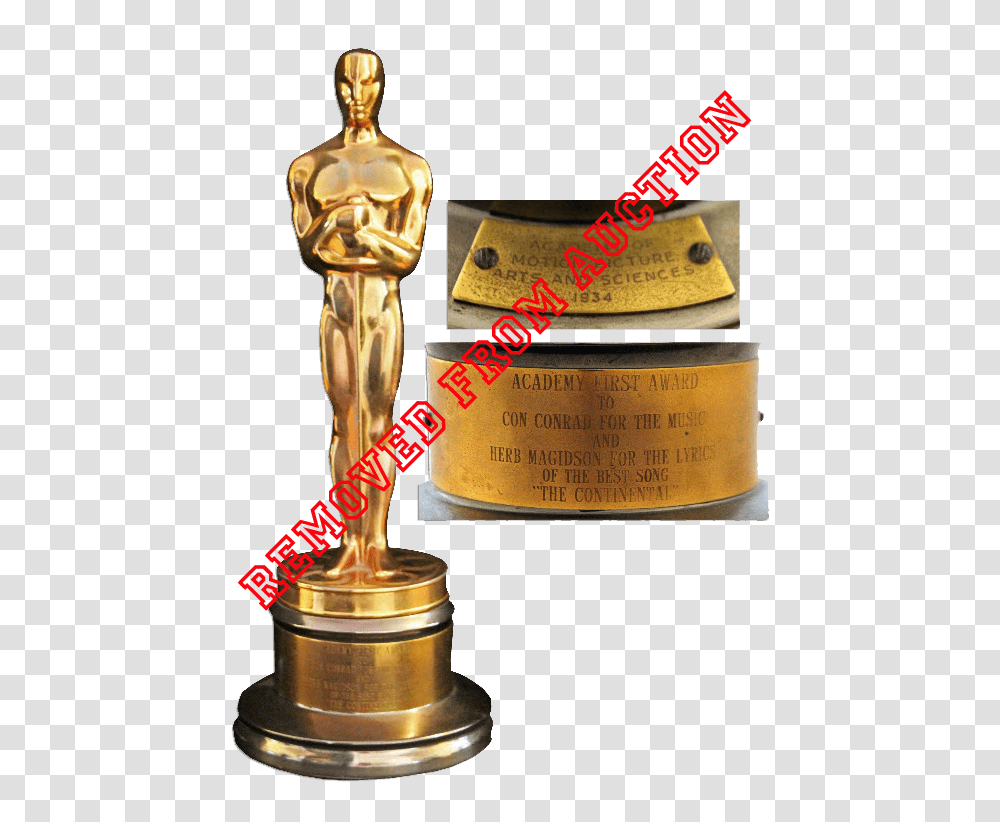 Nate D Sanders To Auction Academy Award For Best Song More, Trophy, Bronze Transparent Png