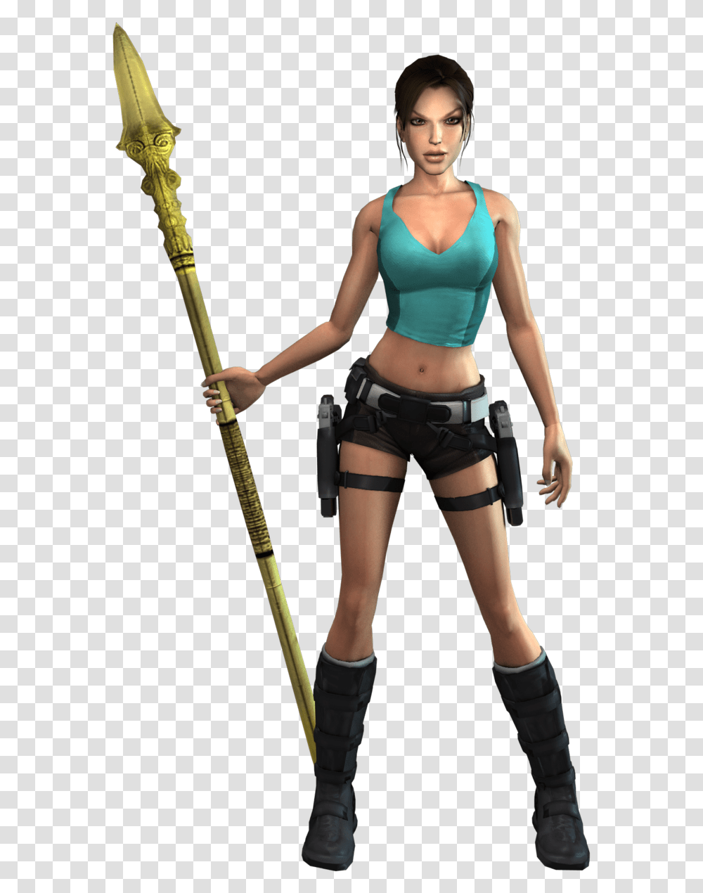 Nathan Drake Lara Croft And The Guardian Of Light Lara, Person, Costume, Figurine Transparent Png