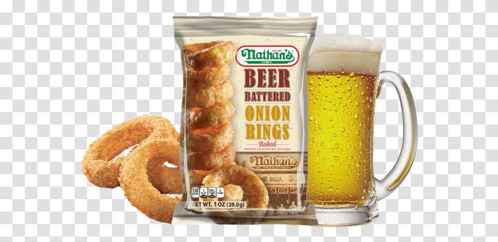 Nathan's Famous Products Nathan's Beer Battered Onion Rings, Glass, Food, Fried Chicken, Beverage Transparent Png