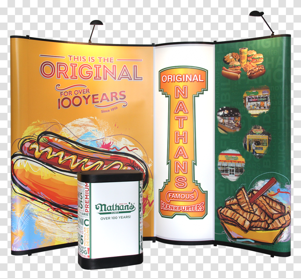 Nathans Hotdogs Pop Up Cutout Square Sfv Banner, Advertisement, Poster, Beer, Alcohol Transparent Png